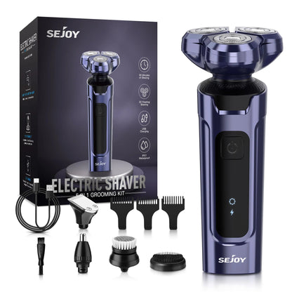 SEJOY Kit de Aseo Masculino 4 en 1 – Recortadora de Barba Eléctrica, Cortapelos, Afeitadora Inalámbrica y Recortador de Nariz Recargable  Rusoft Innovation