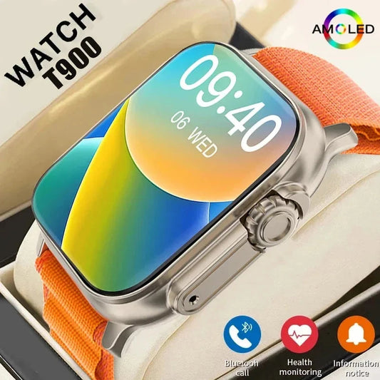 Smartwatch LAXASFIT T900Ultra – Reloj Inteligente con Bluetooth, Llamadas, Alertas de Mensajes, Monitor de Ritmo Cardíaco y Funciones Deportivas para Android e iOS  Rusoft Innovation