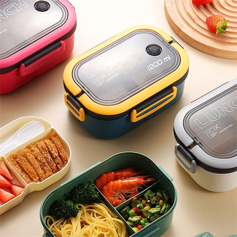Bento Box 2 Capas 1200ML – Portátil, Apto Microondas y a Prueba de Fugas  Rusoft Innovation