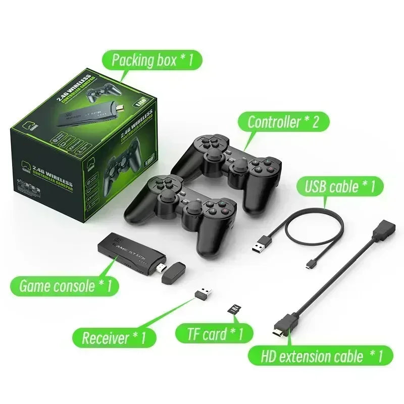 M8 Game Stick 2.4G Wireless Controller 4K 10000 Games 64GB Retro Console Portable Gaming Device for Xmas Gift Dropshipping  Rusoft Innovation