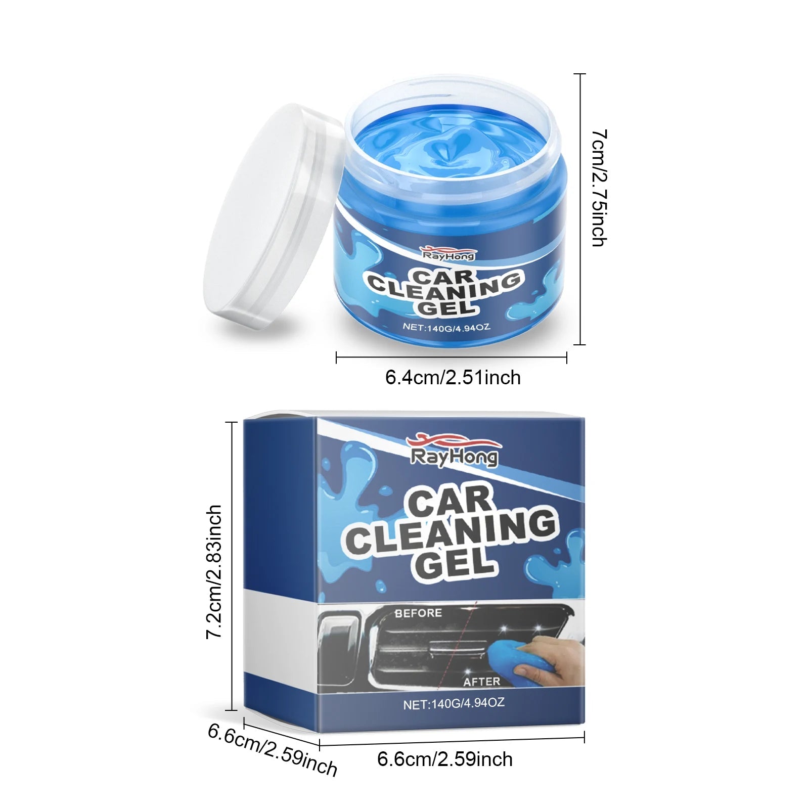 Car Cleaning Gel - Multi-Purpose Soft Adhesive For Air Vents & Interior Crevices, Dust Remover For Vehicle Care (147g)  Rusoft Innovation