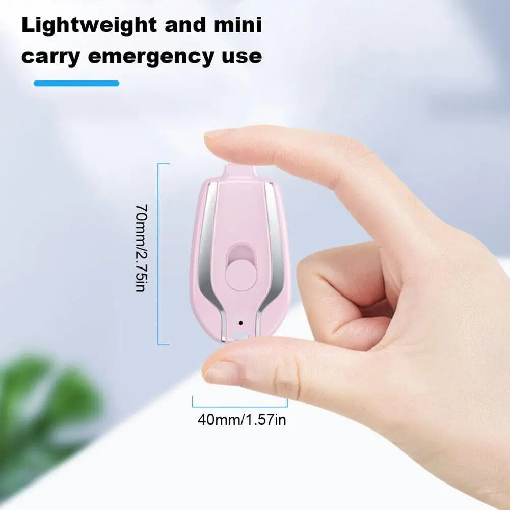 TYPE-C 1500mAh Mini Type-C Keychain Smartphone Portable Power Bank For Iphone Android Emergency Charger  Rusoft Innovation