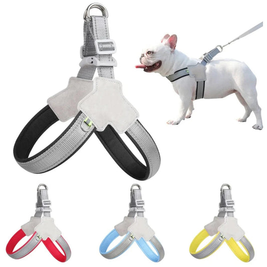 Arnés Reflectante para Perros y Gatos – Antitirones, Ajustable y Cómodo, Ideal para Pug, Chihuahua, Bulldog y Cachorros  Rusoft Innovation
