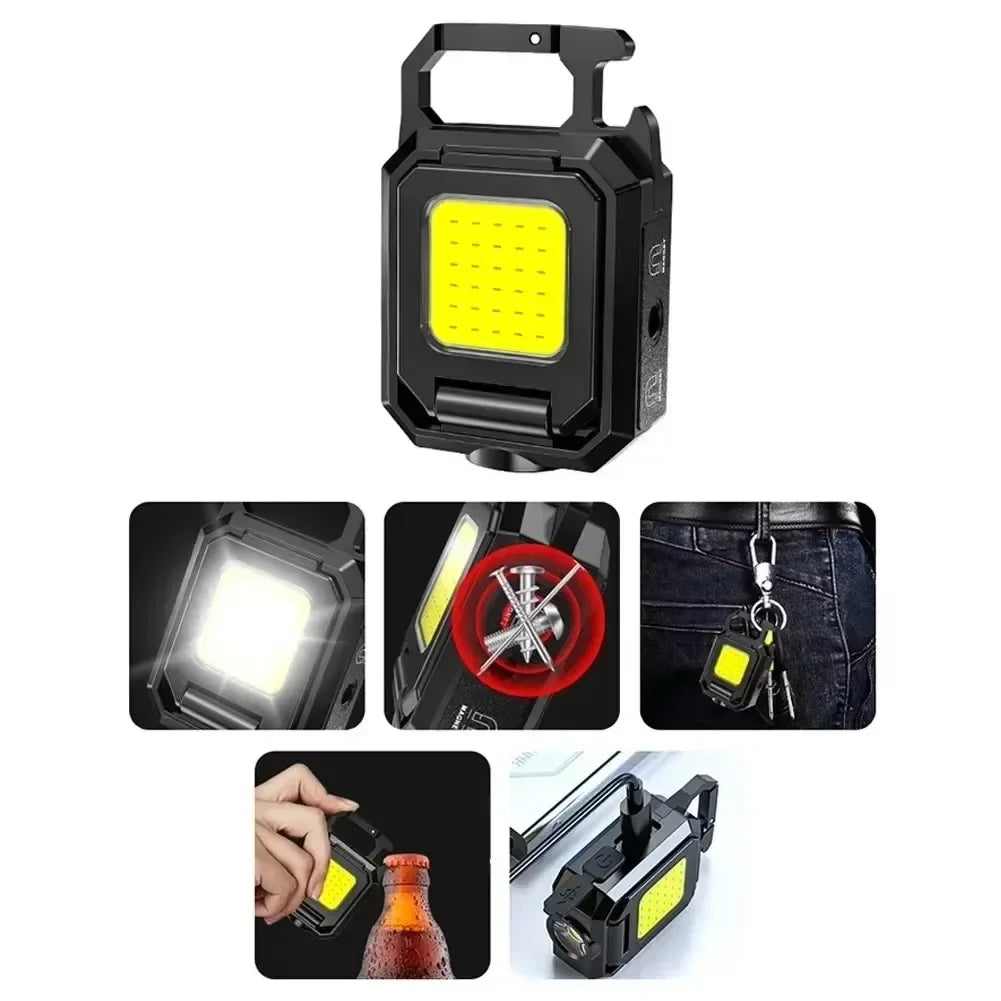Mini Linterna LED de Llavero 3 en 1 – Luz de Emergencia Recargable con Abrebotellas y Lámpara de Bolsillo  Rusoft Innovation