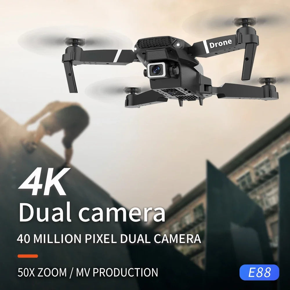 E88 Pro WiFi FPV Drone 4K HD Camera Height Hold Foldable Quadcopter Ideal Gift for Beginners  Rusoft Innovation