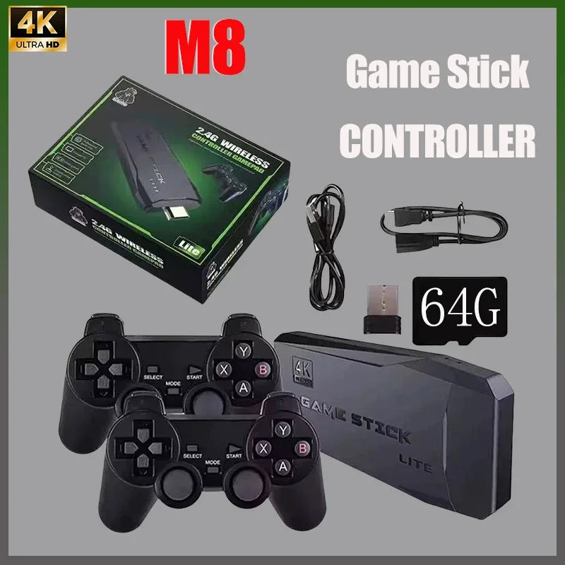 M8 Game Stick 2.4G Wireless Controller 4K 10000 Games 64GB Retro Console Portable Gaming Device for Xmas Gift Dropshipping  Rusoft Innovation
