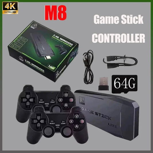 M8 Game Stick 2.4G Wireless Controller 4K 10000 Games 64GB Retro Console Portable Gaming Device for Xmas Gift Dropshipping  Rusoft Innovation