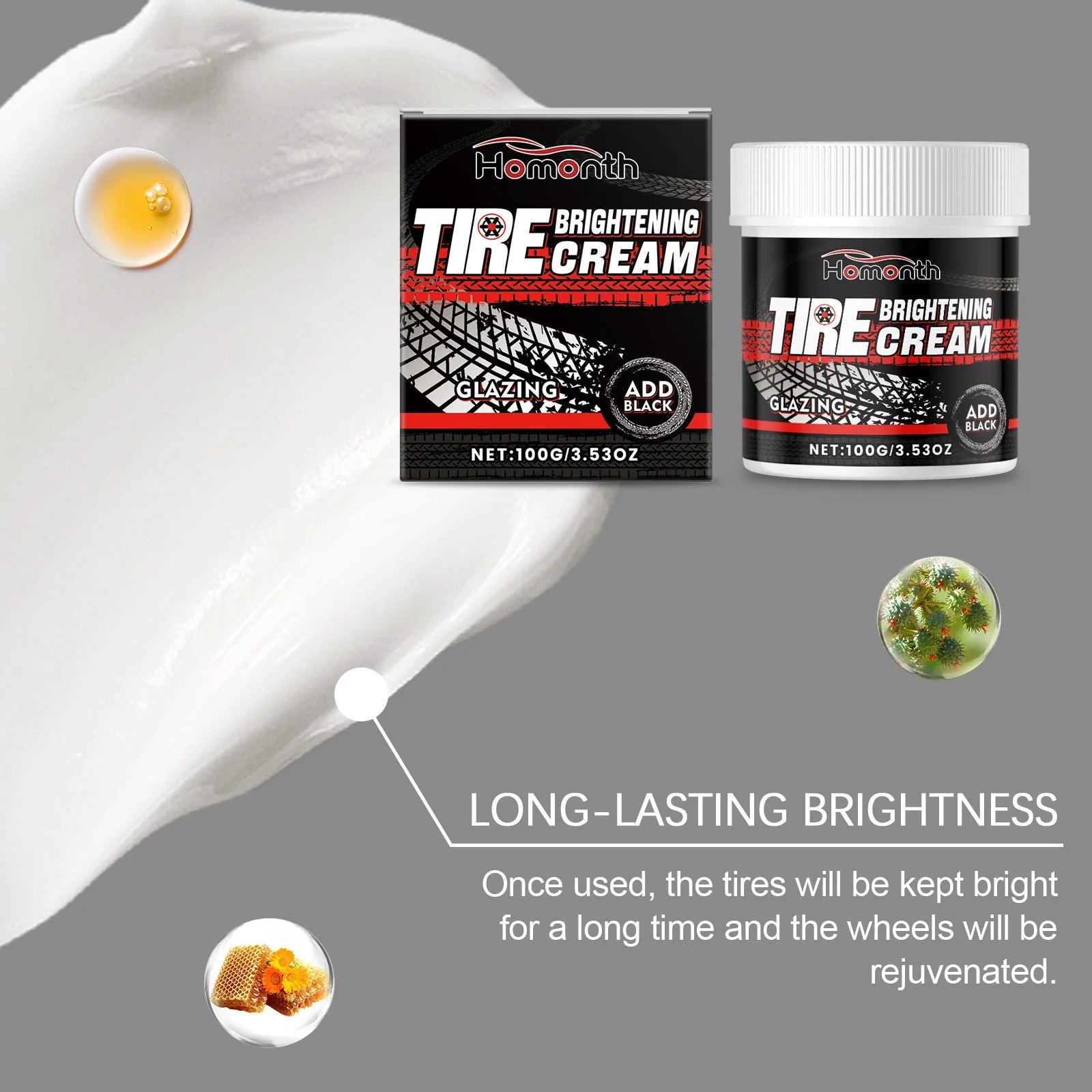 Professional Tire Shine Spray-Car Tire Polish,Uv Protection&Gloss Enhancer For Long-Lasting Shine,Waterless Wash  Rusoft Innovation