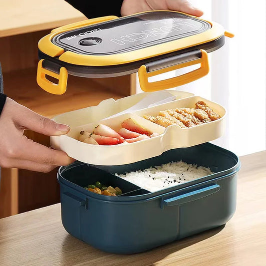 Bento Box 2 Capas 1200ML – Portátil, Apto Microondas y a Prueba de Fugas  Rusoft Innovation