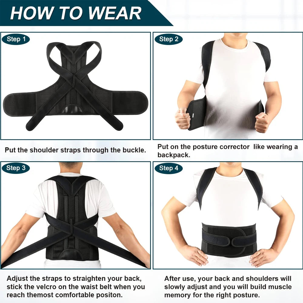 Corrector de Postura Ajustable para Espalda – Enderezador Ergonómico para Hombres y Mujeres, Corrección de Escoliosis y Joroba  Rusoft Innovation