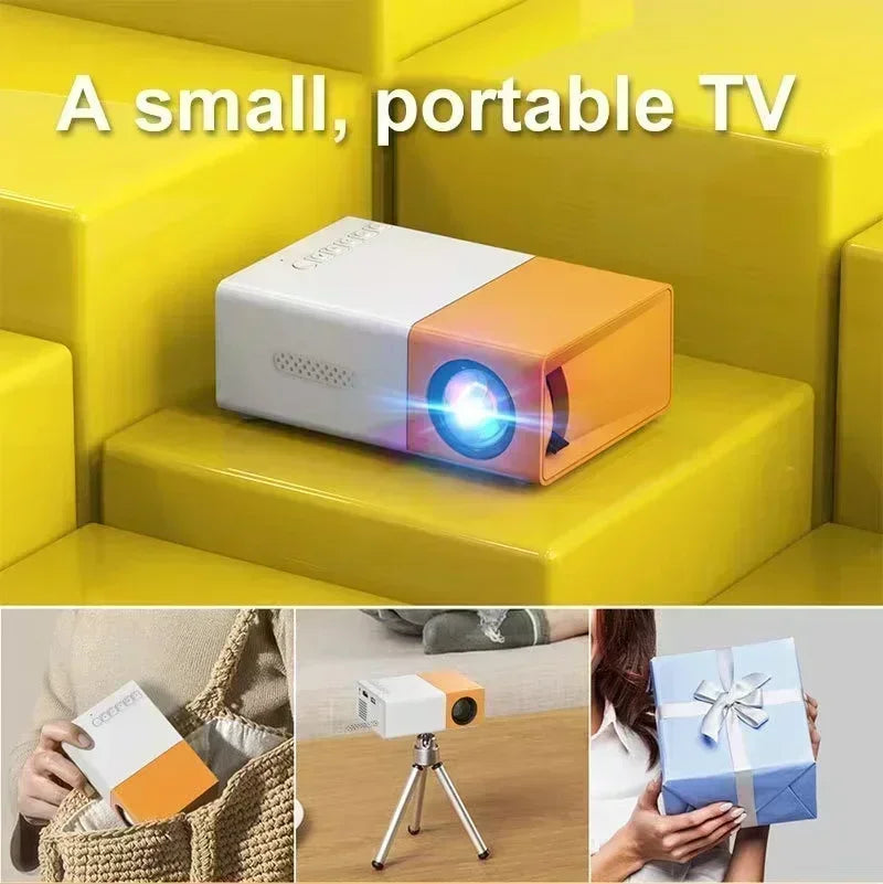 YG300 MINI Projector Portable Home Theater Smart TV Laser Beamer 3D Cinema LED Videoprojector for 4k 1080P Movie Via HD Port  Rusoft Innovation