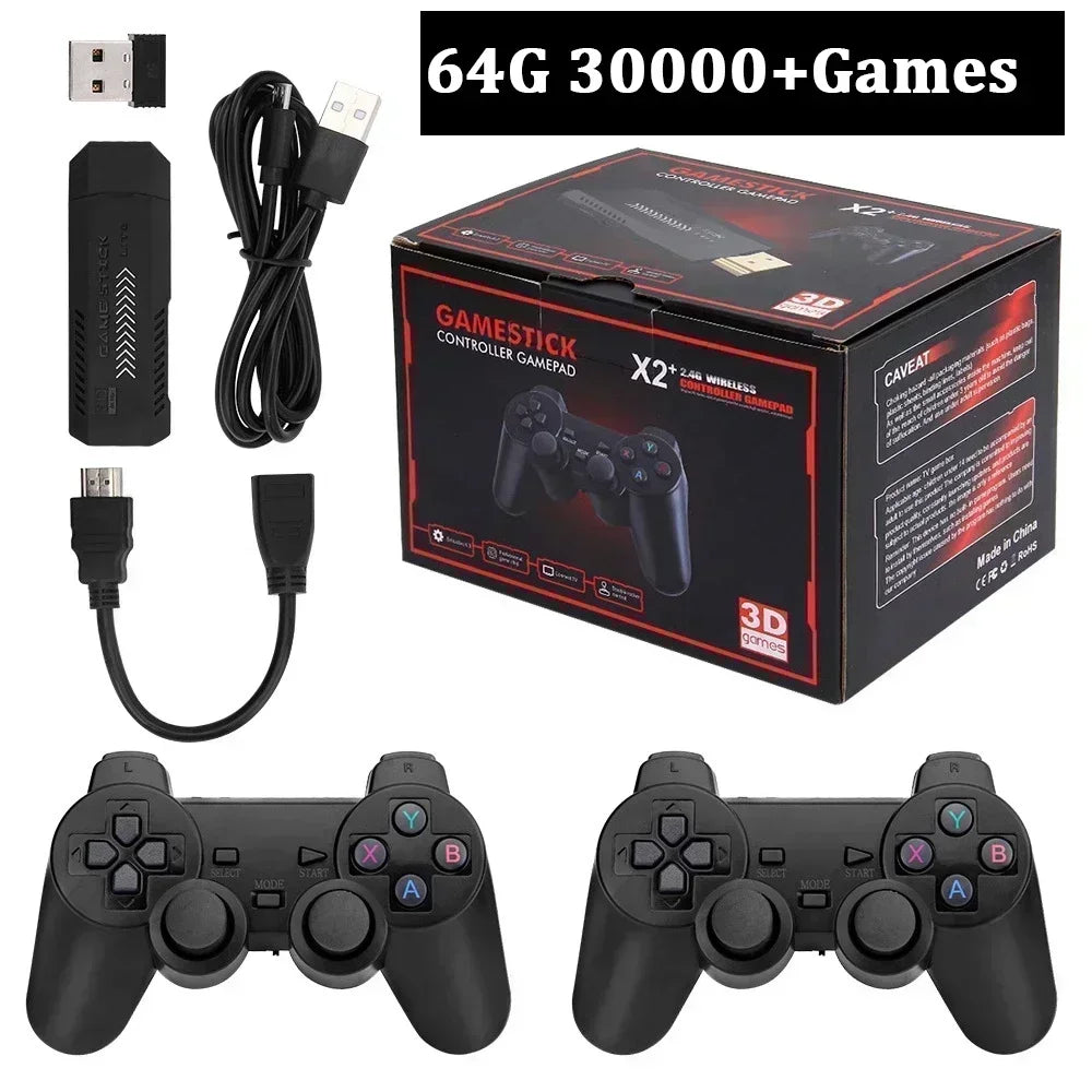 Super Game Box 128GB 4K Android TV Gaming Console with 2 Wireless Controllers – Retro Arcade System for Christmas  Rusoft Innovation
