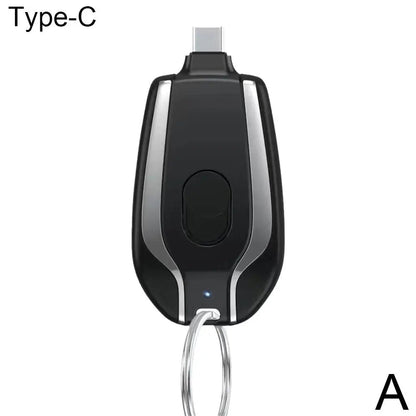 TYPE-C 1500mAh Mini Type-C Keychain Smartphone Portable Power Bank For Iphone Android Emergency Charger  Rusoft Innovation