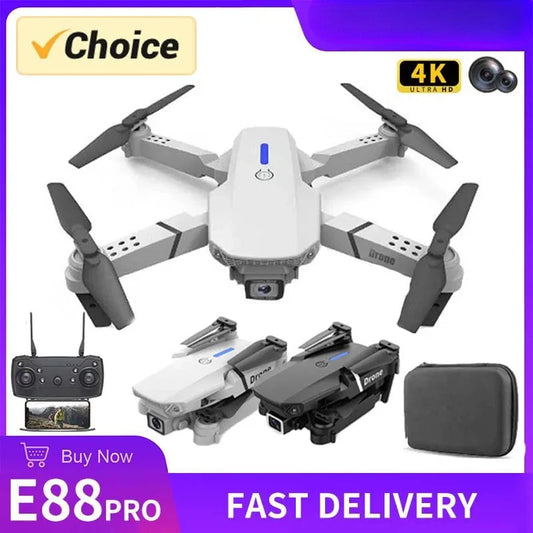 E88 Pro WiFi FPV Drone 4K HD Camera Height Hold Foldable Quadcopter Ideal Gift for Beginners  Rusoft Innovation