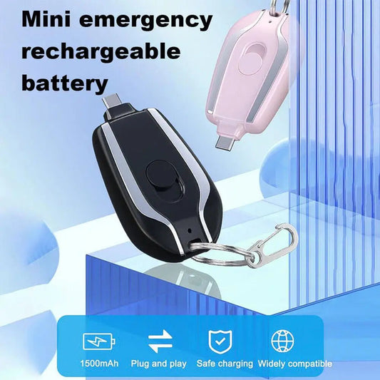 TYPE-C 1500mAh Mini Type-C Keychain Smartphone Portable Power Bank For Iphone Android Emergency Charger  Rusoft Innovation