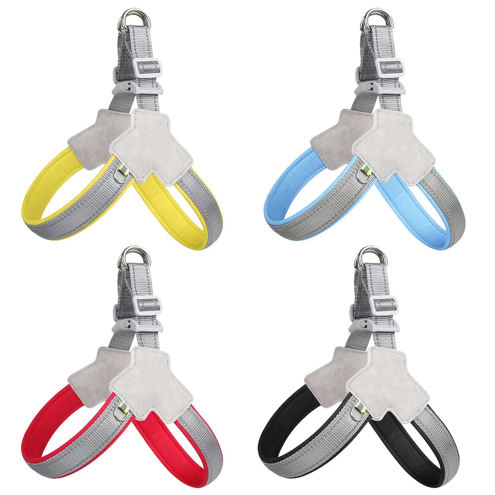 Arnés Reflectante para Perros y Gatos – Antitirones, Ajustable y Cómodo, Ideal para Pug, Chihuahua, Bulldog y Cachorros  Rusoft Innovation