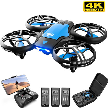 Drone V8 Mini 4K con Cámara HD 1080P Gran Angular – WiFi FPV, Altura Estable y Diseño Plegable para Niños y Principiantes  Rusoft Innovation