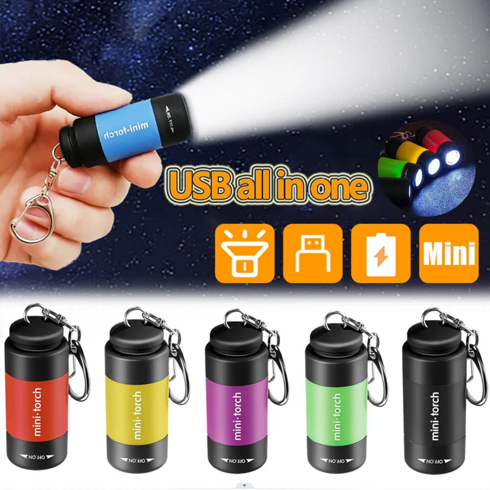 Mini Linterna LED Recargable USB – Llavero Impermeable para Camping y Exterior  Rusoft Innovation