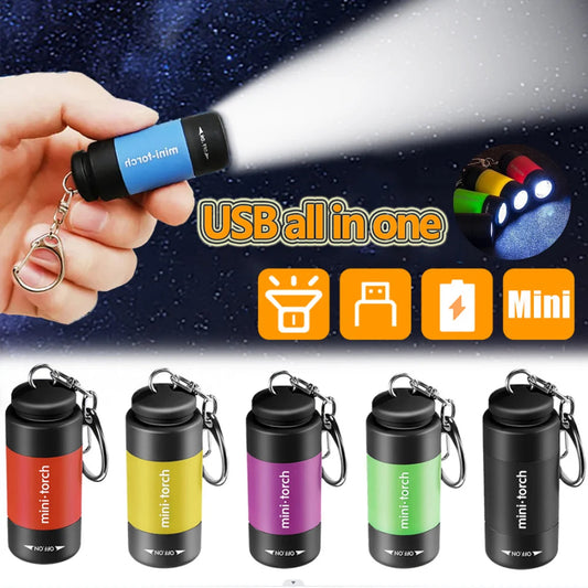 Mini Linterna LED Recargable USB – Llavero Impermeable para Camping y Exterior  Rusoft Innovation