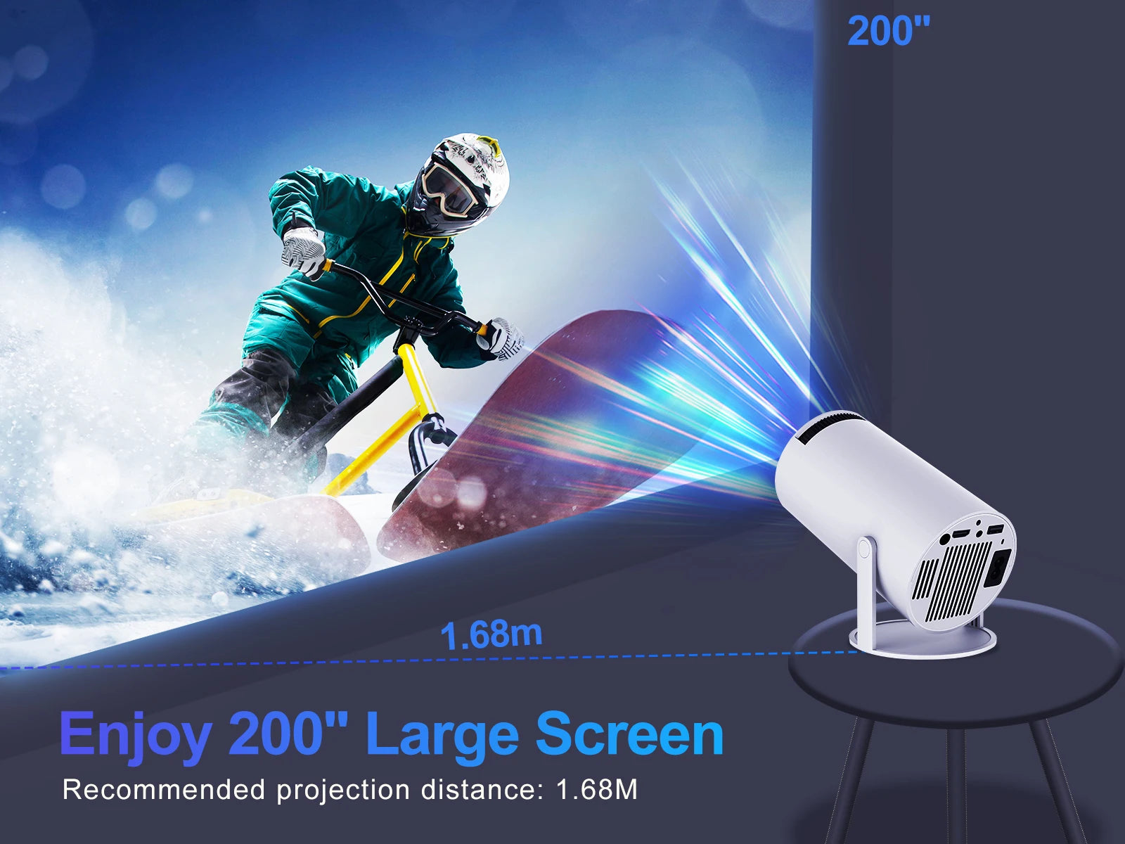 Proyector Magcubic HY300 Pro 200ANSI – Resolución Nativa 720P, WiFi de Doble Banda, Duplicación Inalámbrica de Pantalla, Ideal para Cine en Casa  Rusoft Innovation