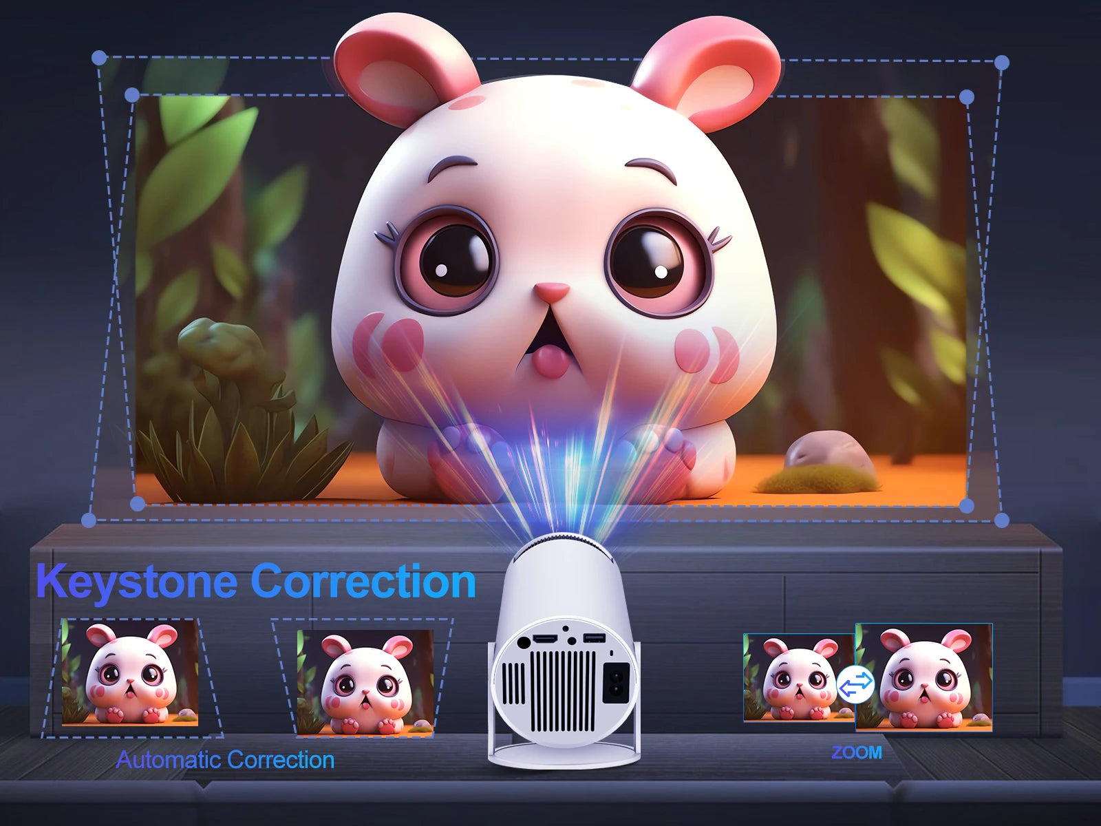 Proyector Magcubic HY300 Pro 200ANSI – Resolución Nativa 720P, WiFi de Doble Banda, Duplicación Inalámbrica de Pantalla, Ideal para Cine en Casa  Rusoft Innovation