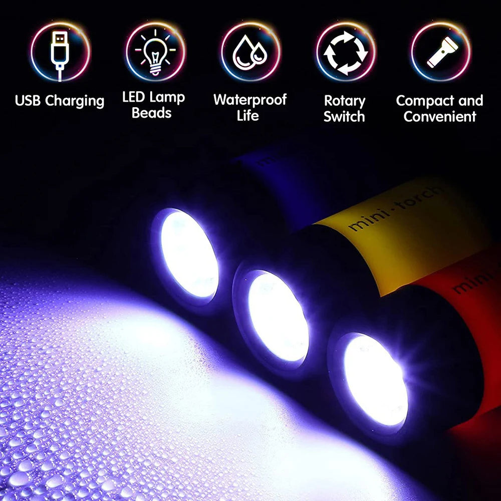 Mini Linterna LED Recargable USB – Llavero Impermeable para Camping y Exterior  Rusoft Innovation
