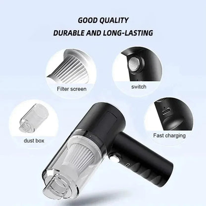 Aspiradora Inalámbrica Portátil 2 en 1 para Coche y Hogar, 120W de Alta Potencia  Rusoft Innovation