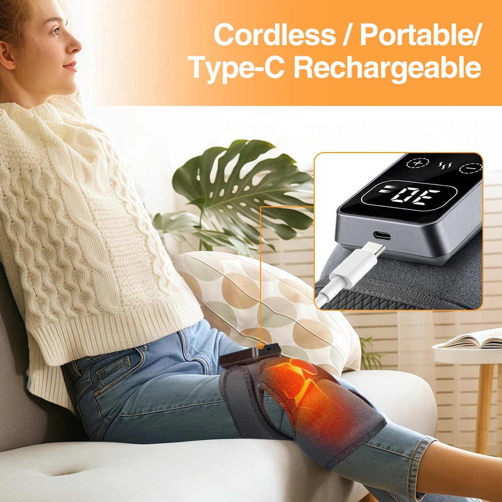 Masajeador Eléctrico de Rodilla y Articulaciones con Compresa Caliente  Rusoft Innovation