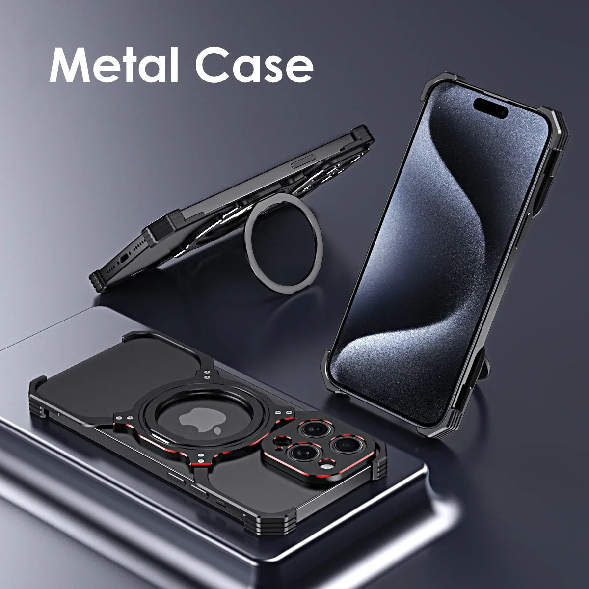 Funda Magnética 360° de Metal – Soporte y Protección para iPhone 13/14/15 Pro Max  Rusoft Innovation