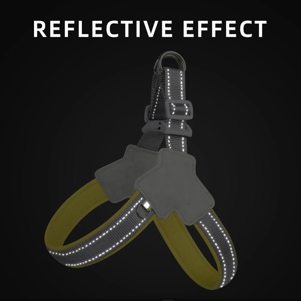 Arnés Reflectante para Perros y Gatos – Antitirones, Ajustable y Cómodo, Ideal para Pug, Chihuahua, Bulldog y Cachorros  Rusoft Innovation