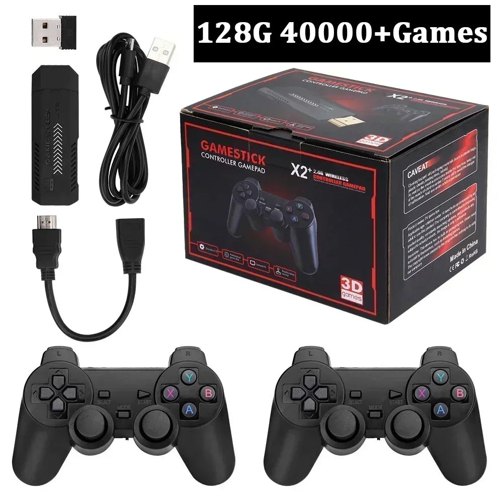 Super Game Box 128GB 4K Android TV Gaming Console with 2 Wireless Controllers – Retro Arcade System for Christmas  Rusoft Innovation