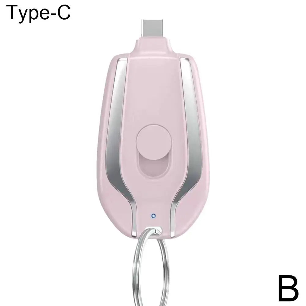 TYPE-C 1500mAh Mini Type-C Keychain Smartphone Portable Power Bank For Iphone Android Emergency Charger  Rusoft Innovation