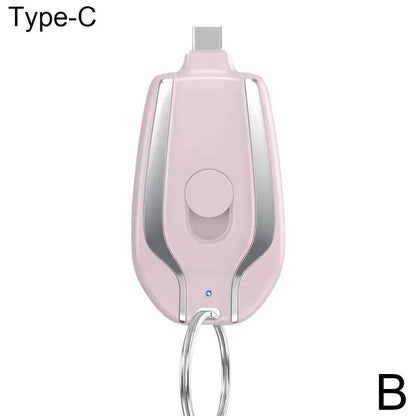 TYPE-C 1500mAh Mini Type-C Keychain Smartphone Portable Power Bank For Iphone Android Emergency Charger  Rusoft Innovation