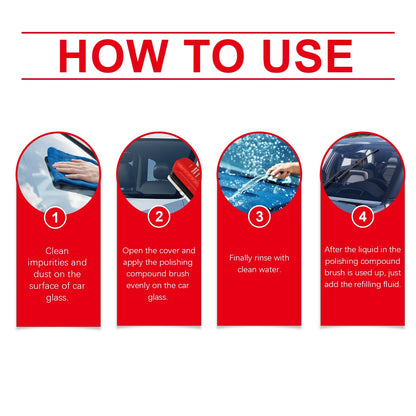 Professional Car Windshield Glass Polishing Kit – Elimina Manchas, Rayones y Marcas de Agua, Restaura Claridad y Protección  Rusoft Innovation