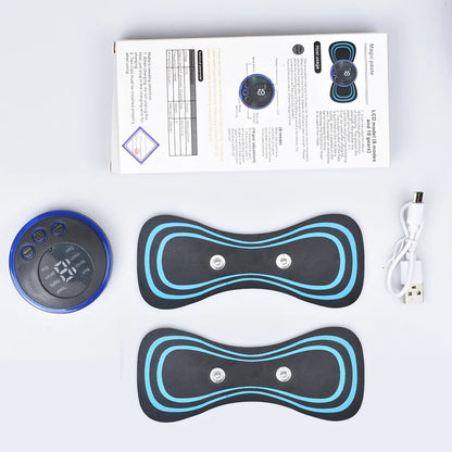Masajeador de Cuello Eléctrico EMS Mini – Parches de Masaje Cervical y Espalda 8 Modos para Alivio de Fatiga Muscular  Rusoft Innovation