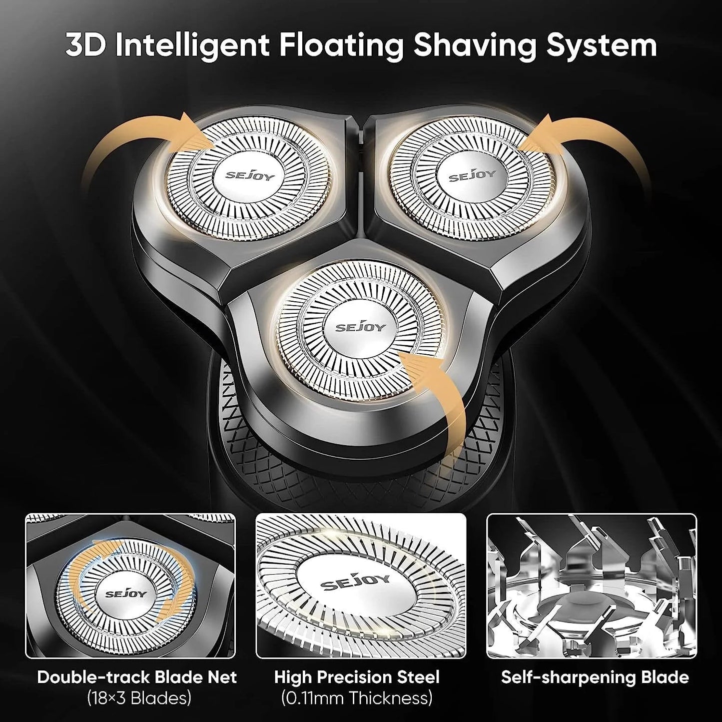 SEJOY Kit de Aseo Masculino 4 en 1 – Recortadora de Barba Eléctrica, Cortapelos, Afeitadora Inalámbrica y Recortador de Nariz Recargable  Rusoft Innovation
