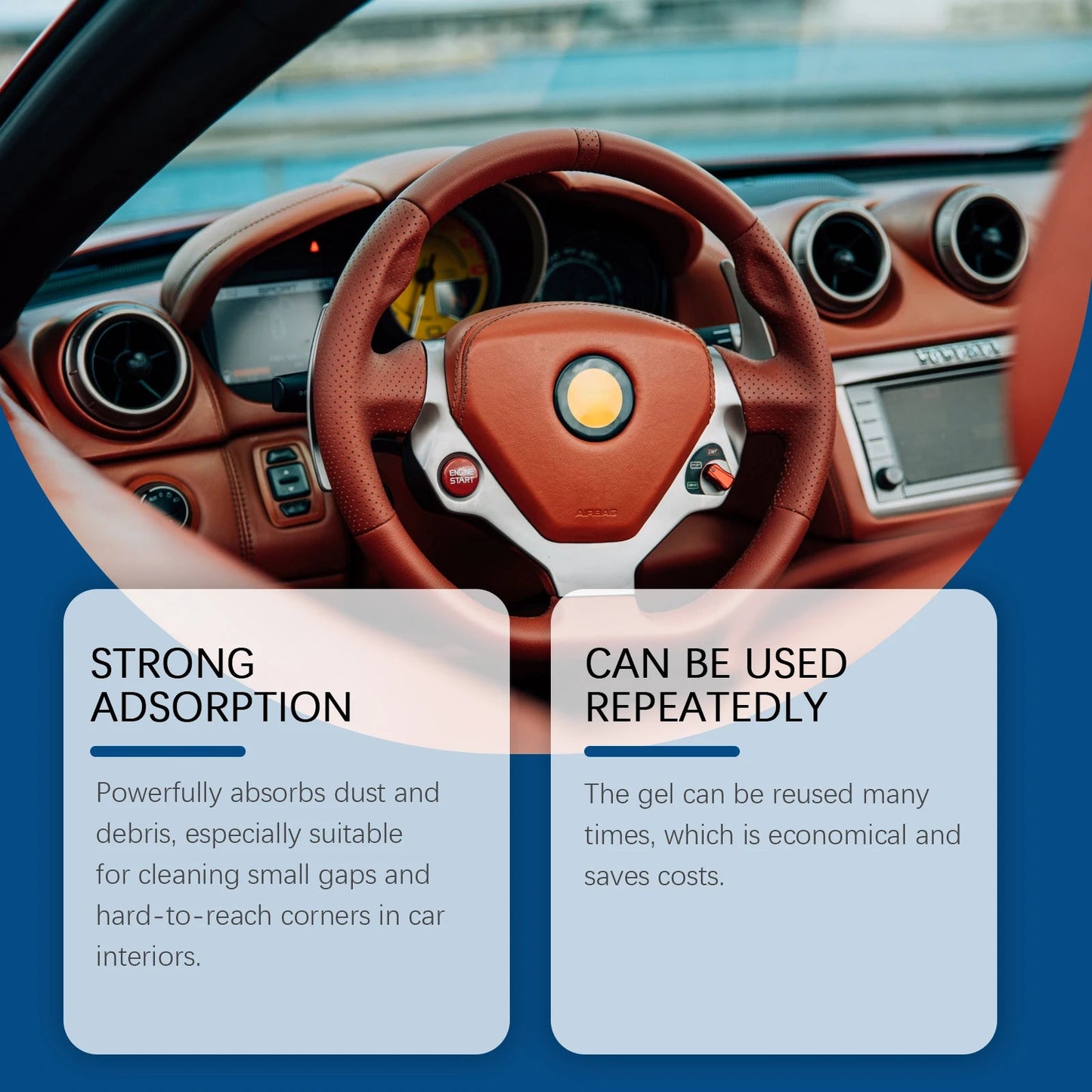 Car Cleaning Gel - Multi-Purpose Soft Adhesive For Air Vents & Interior Crevices, Dust Remover For Vehicle Care (147g)  Rusoft Innovation