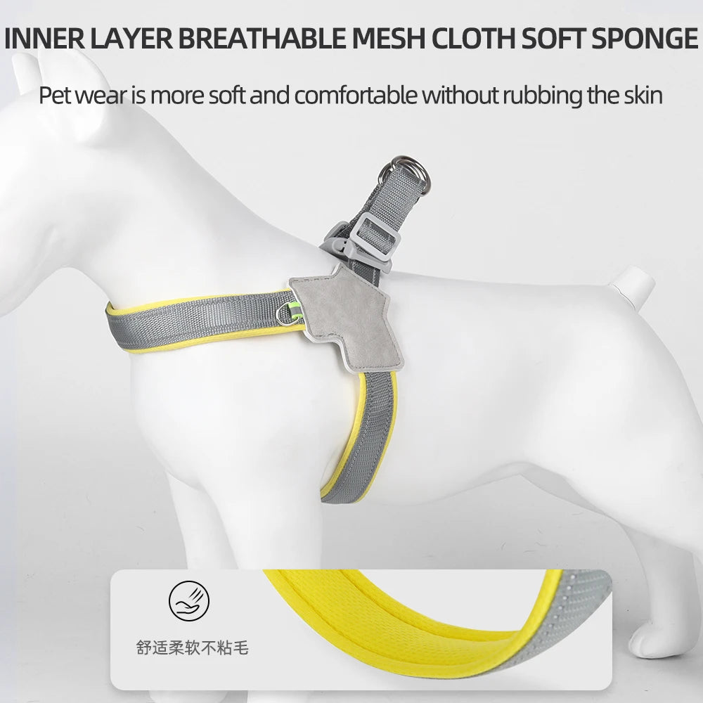 Arnés Reflectante para Perros y Gatos – Antitirones, Ajustable y Cómodo, Ideal para Pug, Chihuahua, Bulldog y Cachorros  Rusoft Innovation