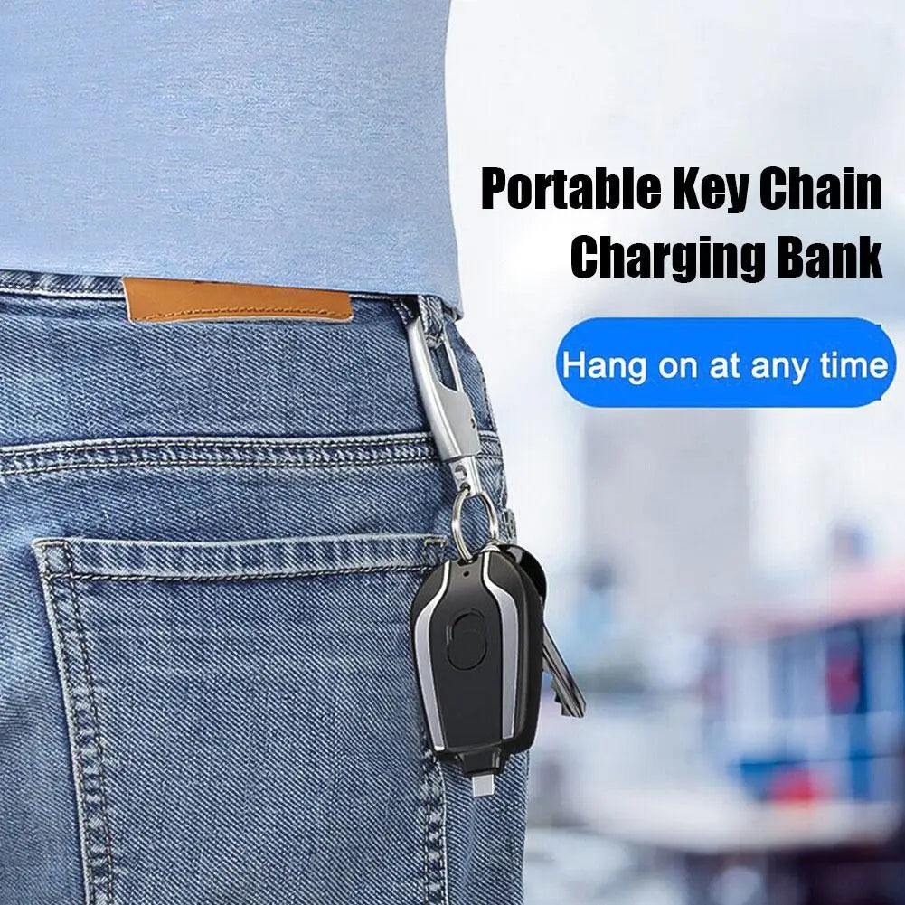 TYPE-C 1500mAh Mini Type-C Keychain Smartphone Portable Power Bank For Iphone Android Emergency Charger  Rusoft Innovation