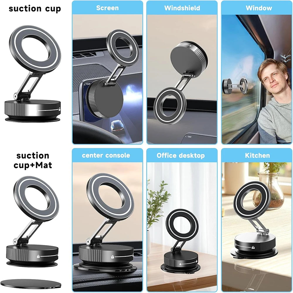 Soporte Magnético para Teléfono con Ventosa Magsafe – Ajustable 360° y Plegable  Rusoft Innovation