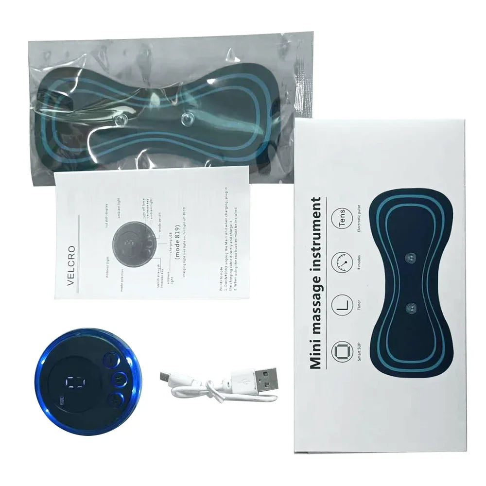 Masajeador de Cuello Eléctrico EMS Mini – Parches de Masaje Cervical y Espalda 8 Modos para Alivio de Fatiga Muscular  Rusoft Innovation