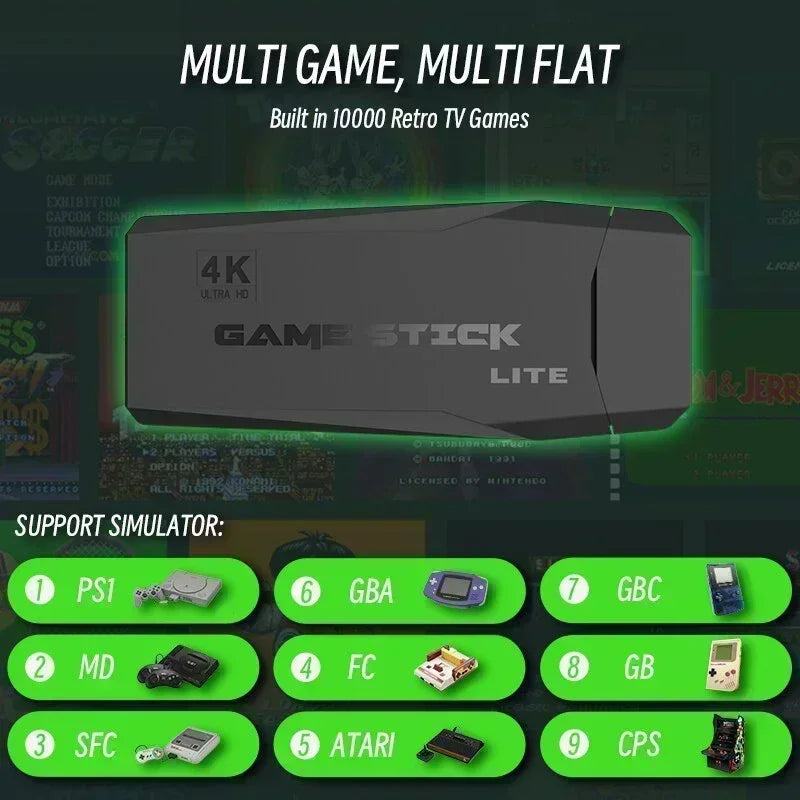 M8 Game Stick 2.4G Wireless Controller 4K 10000 Games 64GB Retro Console Portable Gaming Device for Xmas Gift Dropshipping  Rusoft Innovation