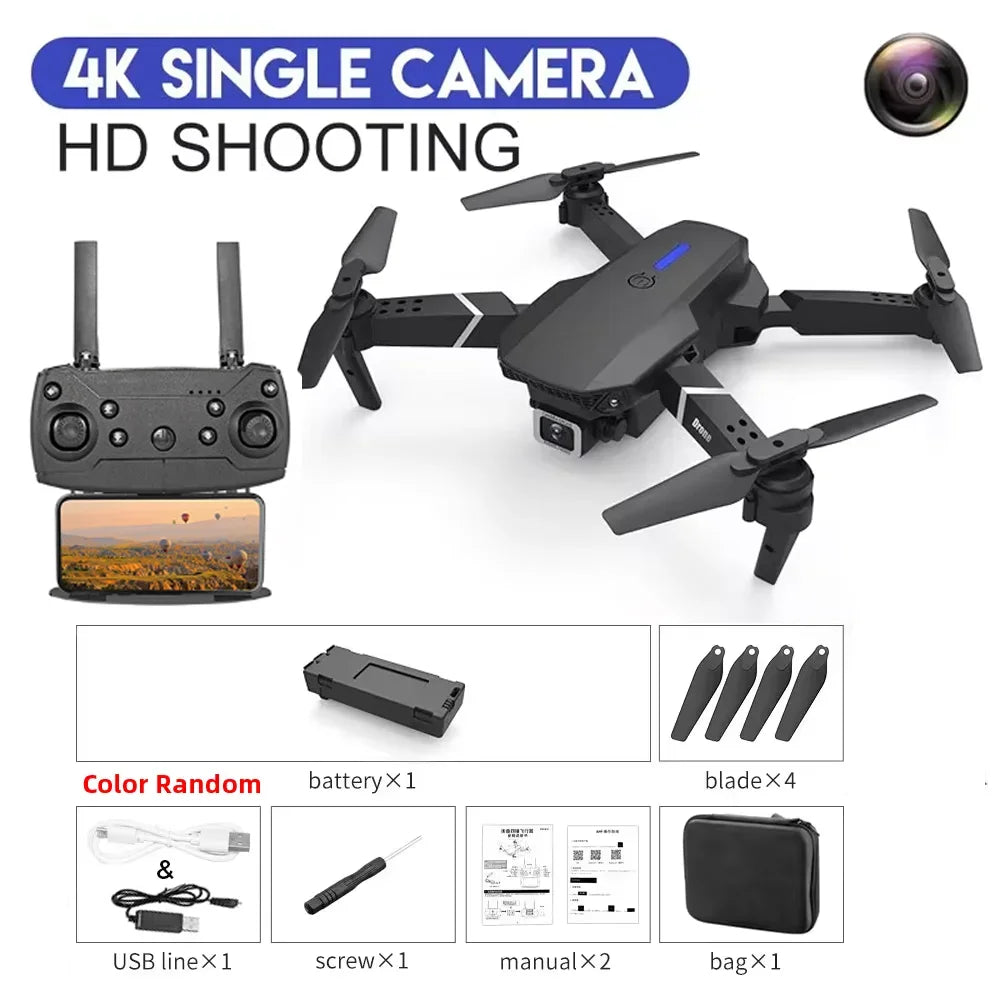E88 Pro WiFi FPV Drone 4K HD Camera Height Hold Foldable Quadcopter Ideal Gift for Beginners  Rusoft Innovation