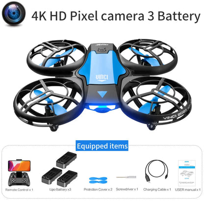 Drone V8 Mini 4K con Cámara HD 1080P Gran Angular – WiFi FPV, Altura Estable y Diseño Plegable para Niños y Principiantes  Rusoft Innovation