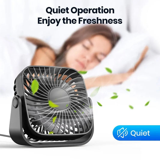 Mini Ventilador USB TOPK 4” – Portátil, Silencioso y Ajustable 360°  Rusoft Innovation