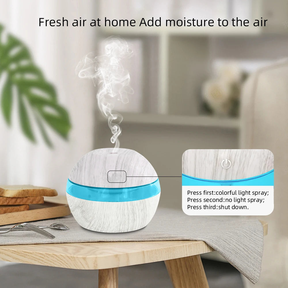 Humidificador Ultrasónico 300ml – Difusor de Aceites Esenciales con Niebla Fría, Temporizador y Apagado Automático para Hogar y Oficina  Rusoft Innovation