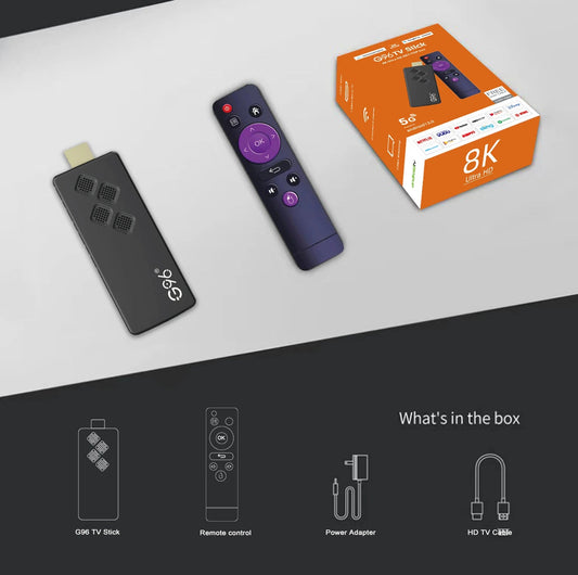Global Version Android 13 G96 TV Stick 8K HDR Portable Streaming Media 2GB16GB Allwinner H313 Quad Core Multi Language TV Dongle  Rusoft Innovation