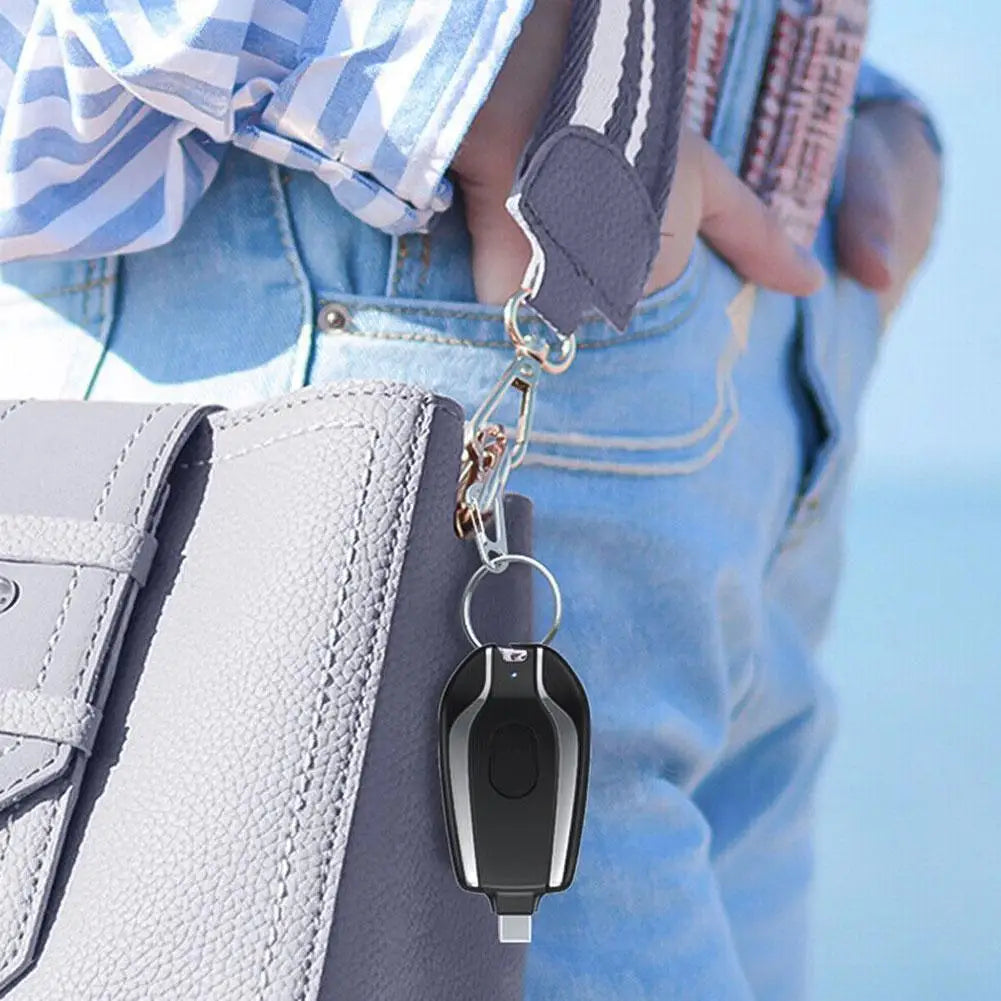 TYPE-C 1500mAh Mini Type-C Keychain Smartphone Portable Power Bank For Iphone Android Emergency Charger  Rusoft Innovation