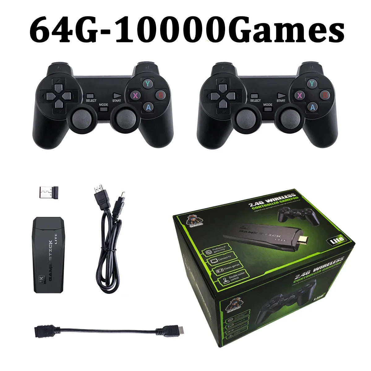 M8 Game Stick 2.4G Wireless Controller 4K 10000 Games 64GB Retro Console Portable Gaming Device for Xmas Gift Dropshipping  Rusoft Innovation