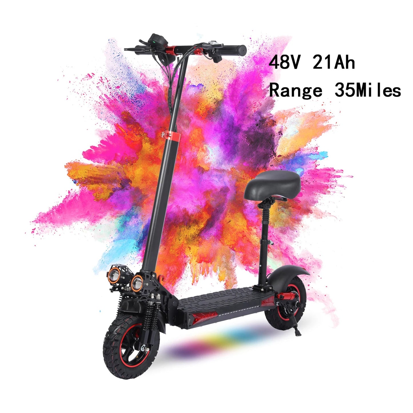 Scooter Eléctrico Todoterreno 1200W con Asiento – 48V 21Ah, Velocidad Máx. 48 km/h, Autonomía 56 km, Plegable para Ciudad y Aventura  Rusoft Innovation